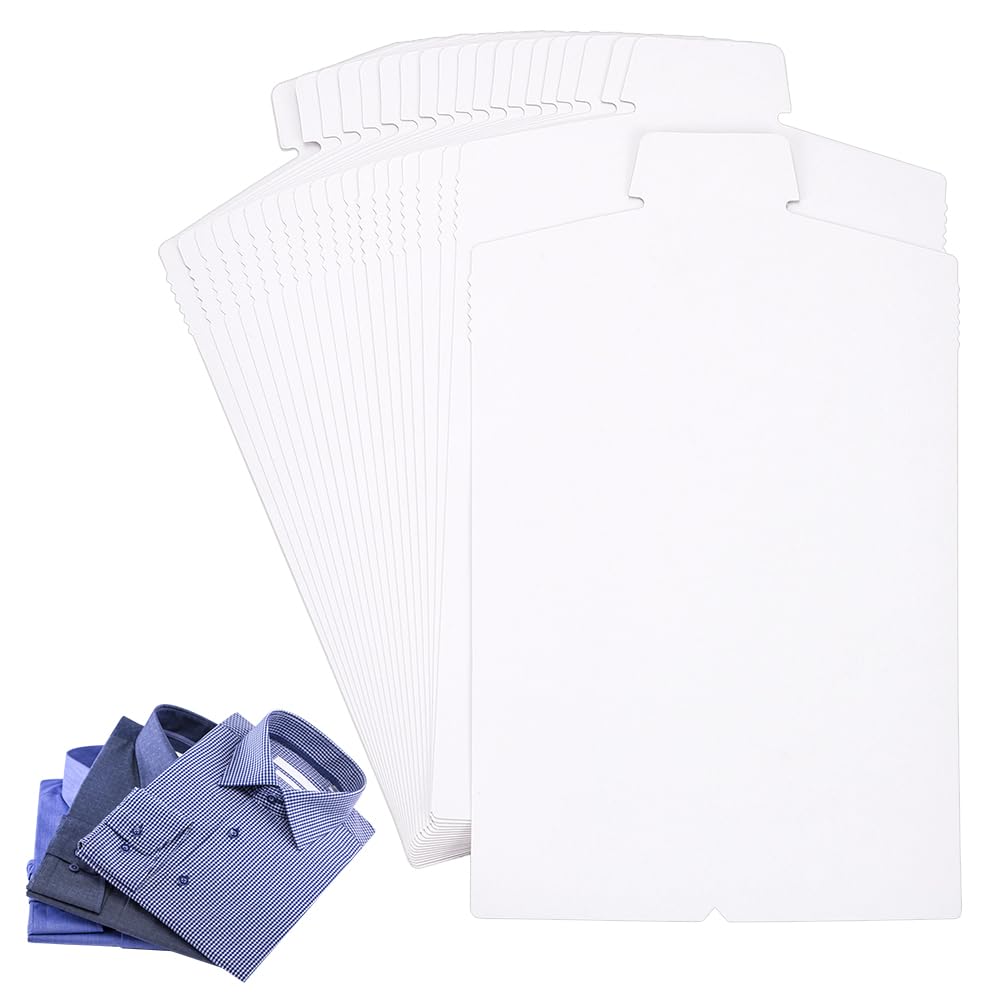 BENECREAT 20 PCS White Cardboard Shirt Inserts, Folding Form for Packaging, Shirt Shirt Inserts for DIY Crafts and Packaging, Organising Clothes, 35.8x20.4cm