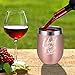 I Don't Give A Sip - LEADO 12 oz Stainless Steel Wine Tumbler with Lid and Straw, Insulated Stemless Sippy Cup, Funny Novelty Gift for Her (Rose Gold)