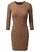 Doublju Slim Fit Cable Knit Longline Tunic Sweater Dress Top