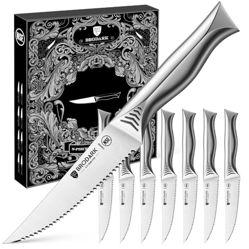 BRODARK Serrated Steak Knives Sharp