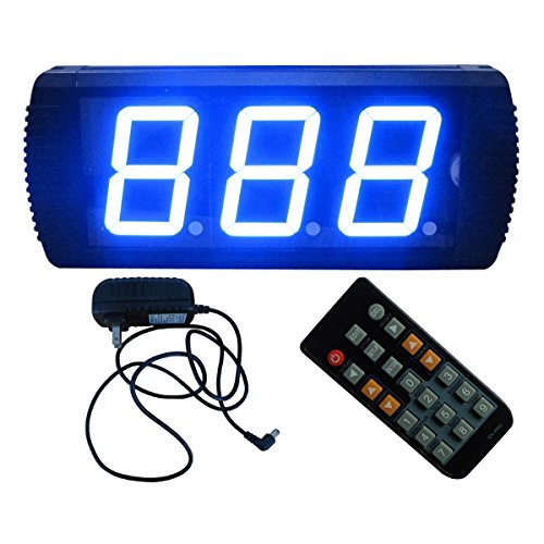 AZOOU 4-inch 3 Digital Days Countdown Timer Max Count up to 999 Days Display By IR Remote Control Blue Color