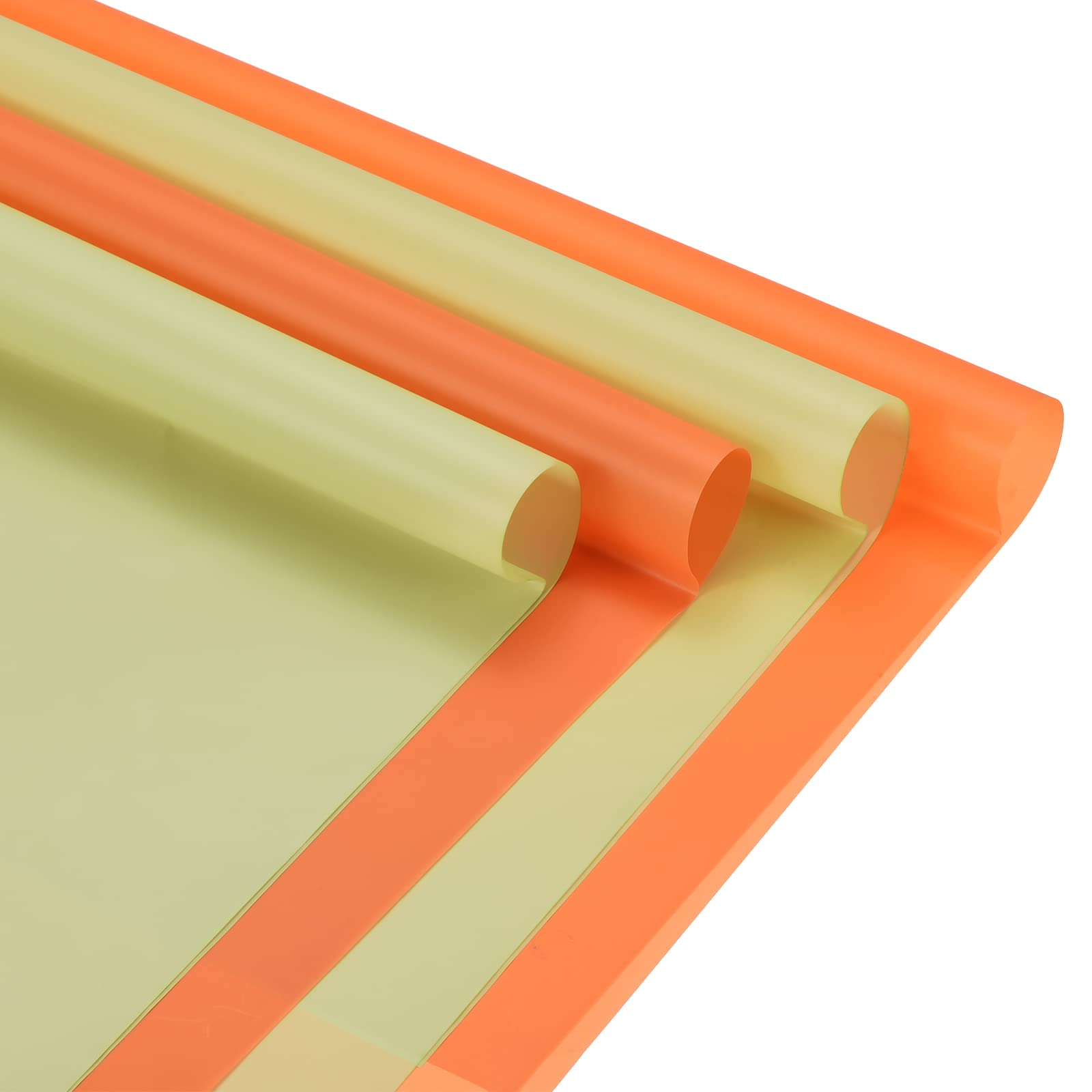 PATIKIL 22.4x22.4 Inch Flower Wrapping Paper, 1 Set/40 Sheets Waterproof Florist Floral Bouquet Wrap Paper for DIY Crafts Gift Packaging, Bean Green/Orange