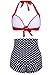 COCOSHIP Women's Retro Red Top and White Polka High Waisted Bikini Set Swimsuits Swimwear XL(US10)