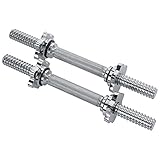 Sunny Health & Fitness 14 in. Chrome Dumbbell Bar