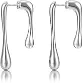 FRUMOS 14K Gold Plated Earrings for Women Girls Dainty Pendant Earrings with 925 Sterling Silver Post Jewelry Gifts