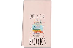 1 Pcs Pink Book Lover Reader Dish Towel for Home Kitchen Bar Bathroom Bedroom Dining Room Gifts for Girls Bookworm Reader 14 
