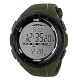 Gosasa Men's Military Style Digital LCD Display Waterproof Sports Wrist Watch - Green
