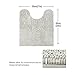 ITSOFT Non-Slip Shaggy Chenille Toilet Contour Bathroom Rug with Water Absorbent, 24 x 21 Inches U-Shaped Light Gray