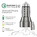 Car Charger, TORRAS 24W/4.8A Dual USB Fast car charger with Qualcomm Quick Charge Technology for iPhone X / 8 / 7 / 6s,Samsung Galaxy S7,S6,S6 Edge,Note 5 4 3 and more - Gray