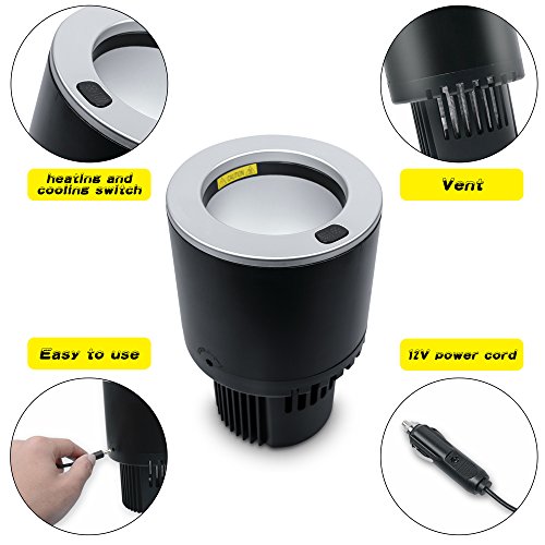 Smart Car Cup Cooler and Warmer 12v Car Power,Portable Auto Electric Holder Refrigerate and Heat Drink/Coffee/Cola/Water/ Cans/Bottle/beverage for Camping,Outdoor,Travel,Hiking.