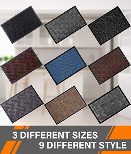 image for Mibao Durable Rubber Door Mat, Waterproof Non-Slip Easy Clean Low-Prof