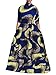 Runcati Womens African Dress Maxi Dashiki Print Fit and Flare Half Sleeve Expansion 2 Pcs Skirt with Pockets