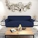 Obstal Stretch Spandex Sofa Cover, 3 Seat Couch Covers for Living Room, Non Slip Sofa Slipcover with Elastic Bottom, Navy Blue Sofa Couch Coverings Furniture Protector for Dogs, Cats, Pets, and Kids