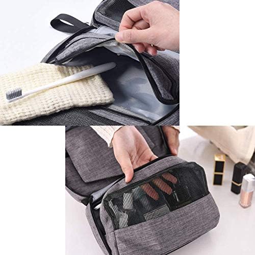 Travel bag with hanging hook, waterproof makeup bag travel storage bag, suitable for accessories, makeup bags, full-size containers, toiletries (Grey) 4 Travel bag with hanging hook, waterproof makeup bag travel storage bag, suitable for accessories, makeup bags, full-size containers, toiletries (Grey)