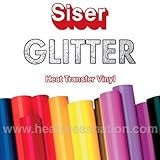 SISER GLITTER EASY WEED HEAT TRANSFER GLITTER VINYL 20 INCHES BY 1 FOOT (12 INCHES). HTV GLITTER VINYL SHEET 12 X 20 SISER EASYWEED GLITTER HEAT TRANSFER VINYL (GOLD)