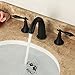 Ollypulse 8 Inch 3 Holes Deck Mount Widespread Double Handles Bathroom Faucet, Oil Rubbed Bronze Finish, Without Pop-Up Drain