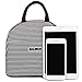 BALORAY Lunch Bag for Women Men Lunch Tote Bag Lunch Organizer Lunch Holder Lunch Container (Black+Red White Stripes)