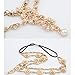 DRESHOW Head Chain Hair Accessories Bohemian Diamond Pearl Tassel Hair Band Alice Band Gold Leaf Chain Headband 3 Pack