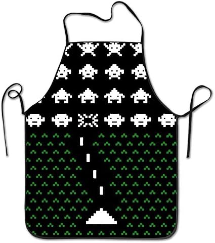 Space Geeky Ugly Christmas Sweater Invaders Vintage Aprons Kitchen Apron