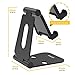 Skomet Foldable Aluminum Phone and Tablet Stand, Holder, Dock for iPhone, iPad, Samsung, Tablet and All Smartphone Devices - with Dual Adjustable Panels (Black)