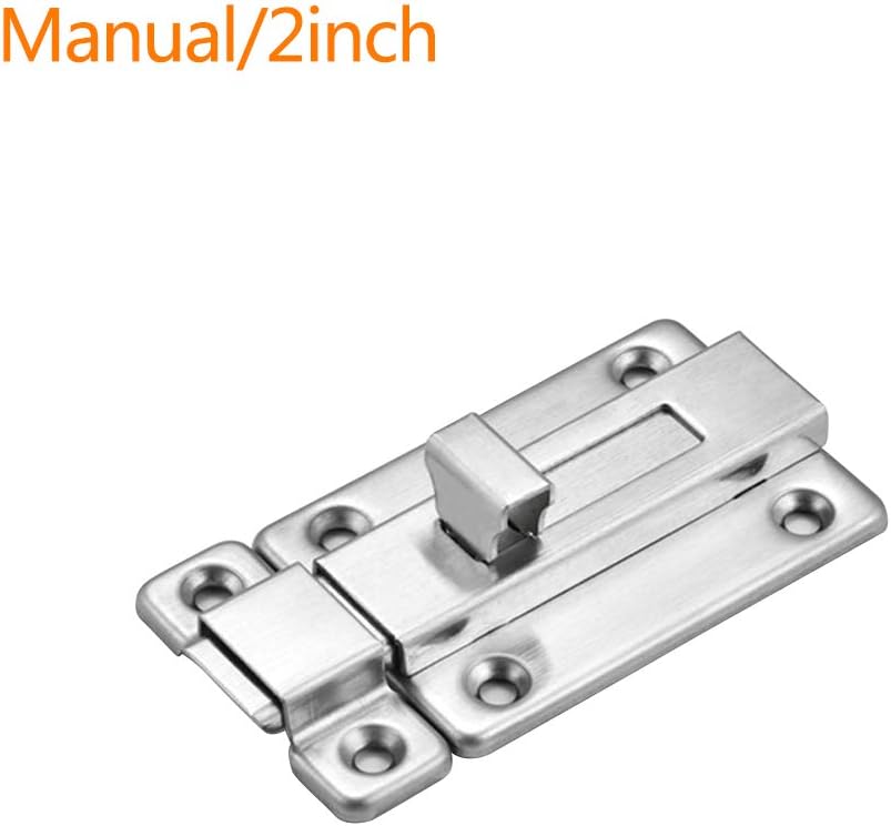 Stainless Steel Door Slide Latch Bolt Silver for Cabinet Gate Doors 2Inch Manual Hand
