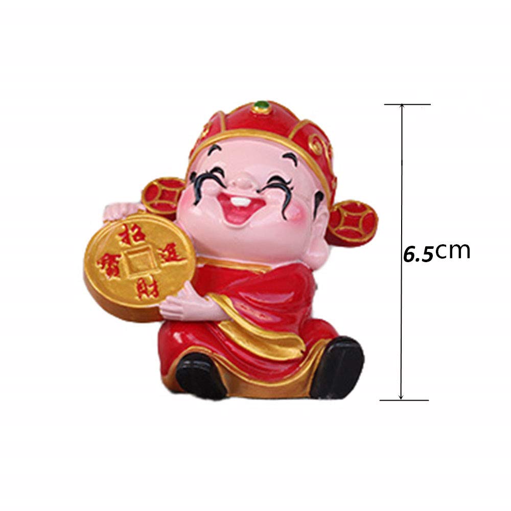 Be In Great Demand Qocoo Home Office Decor Resin Sculpture Feng Shui Ornament Mascot Cartoon Yuan Bao God Of Wealth Tsai Shen Yeh Statue Cute Figurine For Attract Fortune Money Luck