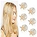 Aysekone 6 Pack Gold Alloy Spiral Star Hair Clips for Women, Bridal Wedding Hairpins Barrettes with Non-Slip Grip for Bridesmaids Party Hairstyles