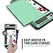 iPhone 6s Plus Case, Anuck Shockproof iPhone 6s Plus Wallet Case [Card Pocket] Anti-scratch Protective Shell Rubber Bumper Case with Slide Card Holder Slot for Apple iPhone 6 Plus 6s Plus - Mint Green