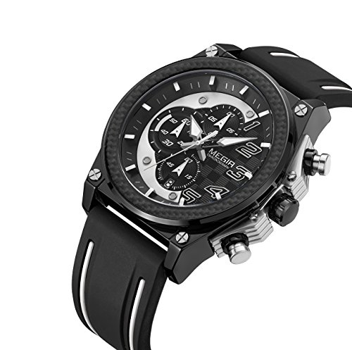 Megir quartz mens sports wrist watch,analog military fashion casu…