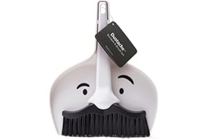 Peleg Design Dustache Small Dustpan and Brush Set, Mini Broom and Dustpan Set, Mustache Design, for Home & On-The-Go