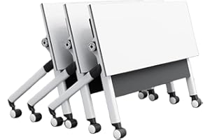 LISDERGOD Conference Table Foldable Meeting Tables, Conference Rooms Training Rooms Flip Top Mobile Training Table, Rolling Meeting Table with Caster Wheels, Suitable for Office,Meeting Room