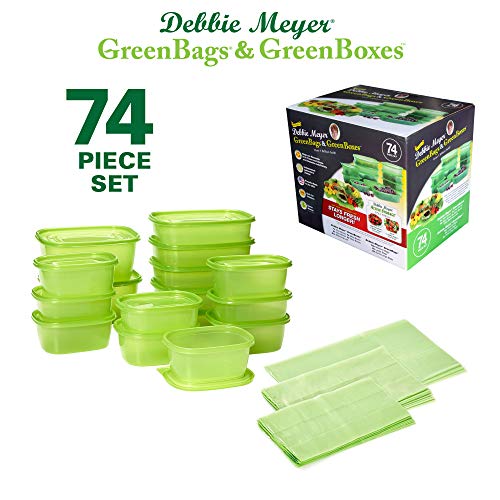 Debbie Meyer GreenBoxes & GreenBags Combo Set, Food Storage Containers with Lids & Bags, Keep Fruits Vegetables, Baked Goods & Snacks Fresher Longer! BPA Free Microwave & Dishwasher Safe 74 Piece Set - Thumbnail 6