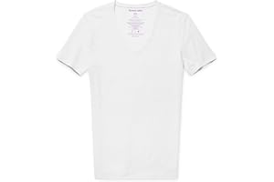 Tommy John Men's Supima Cool Cotton Deep V-Neck Shirt, Soft Stretch Fabric, Stay-Tuck Design, Short Sleeve Undershirt