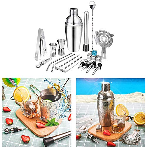 NXYJD Bartender-Kit 22pcs Cocktail-Shaker-Bar-Set Anfänger Bartender-Tools Kit Bartending-Tools – Bild 6