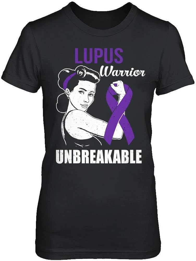 TeesNow Women's Lupus Warrior Unbreakable Lupus Awareness Shirt Ladies' Short Sleeve Tee