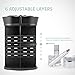 Jerrybox 360 Rotation Makeup Organizer, Adjustable Beauty Organizer Storager for Countertop, Multi-Function Cosmetic Storage Drawers, 6 Layers, Square, Black
