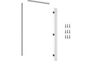 JUJUBON Ready-to-Assemble Prehung Doors Jamb Frame kit, Primed Composite Door Frame Kit with Pre-Screwed Black Hinges & Door Seals, Pine Wood, Adjustable Size, 1.06 in. x 4.53in. x 81.65 in (Right Handed)