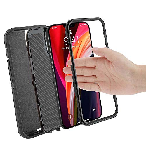 Co-Goldguard Phone Case Compatible with iPhone 12 Pro Max,Drop Protection Heavy Duty Hard 3 Layer Hybrid Strong Shockproof Drop-Proof Covers Strong Durable Shell,Black