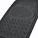 BDK Heavy Duty VAN SUV Rubber Floor Mats - 4 Pieces 3 Rows Full Set - All Weather Trimmable Mat (Black) - MT-713-711-BK