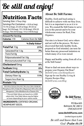 Be Still Farms Organic Hemp Seeds (1lb) Organic Hemp Hearts Seeds - Hemp Hearts Bulk - Hemp Seeds Organic Raw - Hemp… - Image 5