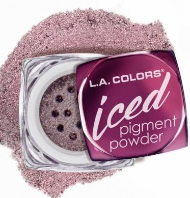 L.A.COLOR ICED PIGMENT POWDER LOOSE METALLIC POWDER LONG LASTING, BUILDABLE EYE COLOR BOLD, FROSTED METALLIC FINISH #CEP536 LUSTER