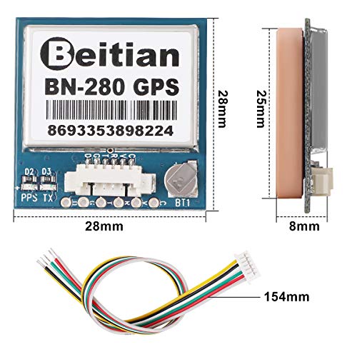 Makerfire GPS Module 10HZ BN-280 GPS + GLONASS Dual Mode with Antenna for Arduino Raspberry Pi Pixhawk CC3D Betaflight F4 Flight Control - Thumbnail 4