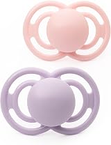 MAM Perfect Soothers 6-18 Months 2 Pack with Self Sterilising Case Pink/Lilac