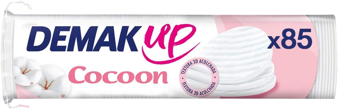 Demak'Up Cocoon Cotton Wool Pads - Pack Of 85 Gentle Makeup Remover Discs