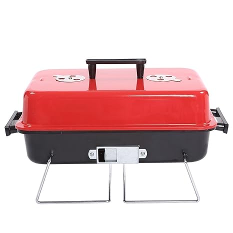 Kriva Tabletop Grill BBQ Barbecue Portable Charcoal Grills for Camping - (Red,Black Color)