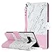 BENTOBEN Galaxy Note 8 Case, Note 8 Wallet Case, PU Leather Marble Pattern Design Folio Flip Kickstand Card Holder Slots Wrist Strap Protective Phone Cases Cover for Samsung Galaxy Note8, Rose Gold
