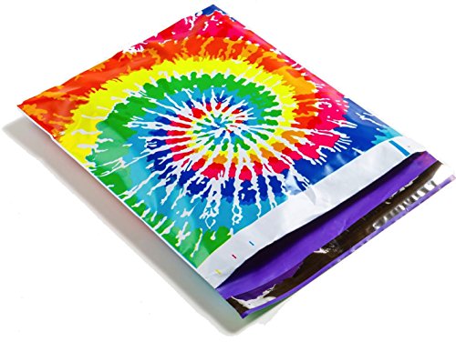 Poly Mailers Tie Dye Designer Mailers Shipping Envelopes Red, Blue, Yellow, Pink, Green Purple Custom Bags #SmileMail (100 10x13)