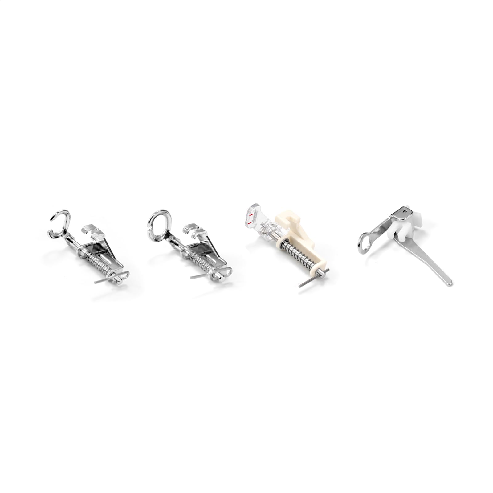 FIKLOTA 4-Piece Large Metal Darning/Free Motion Presser Foot Set for Low Shank Singer, Brother, Janome, Juki, and More Sewing Machines - Include Close Toe, Open Toe, Quilting and Embroidery Foot