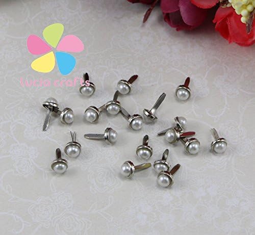 24pcs/lot 6mm white pearl Scrapbooking Metal brads (6mm 24pcs)
