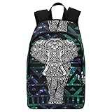 InterestPrint Galaxy Aztec Elephant Casual Backpack College School Bag Travel Daypack